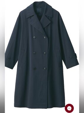 MUJI Dark Navy Double-Breasted Trench Coat